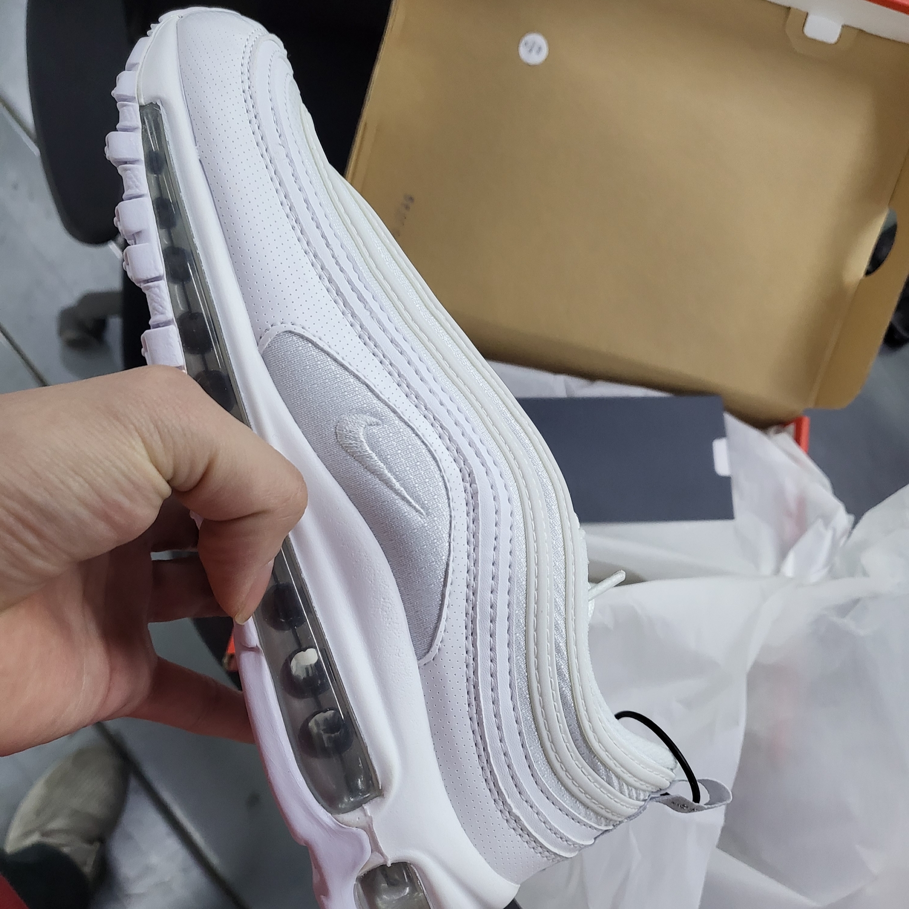 (GS) Nike Air Max 97 White Metallic Silver 착용 스타일