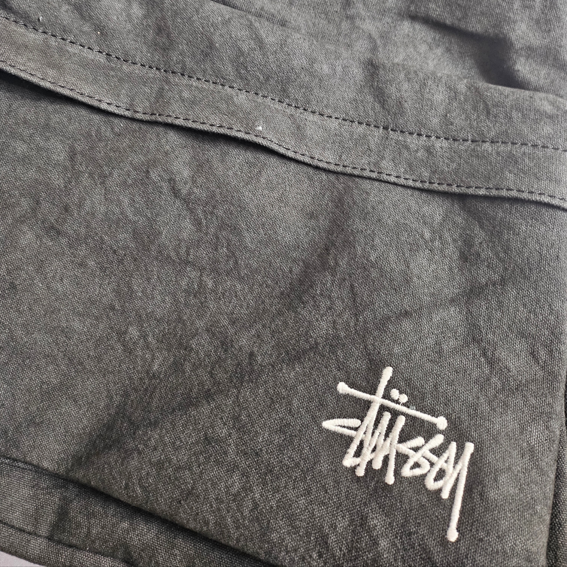 Stussy Canvas Backpack Washed Black 착용 스타일