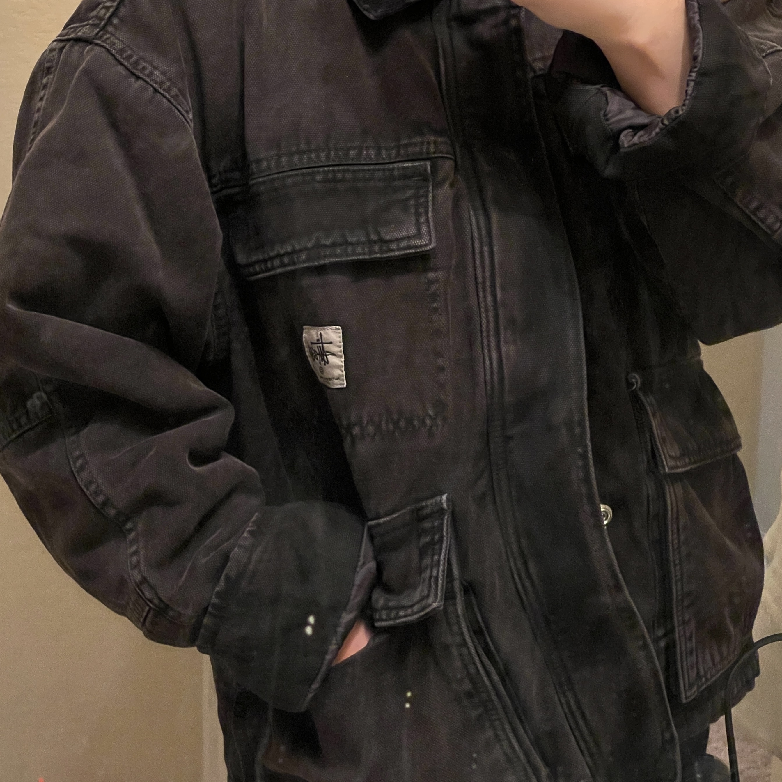 Stussy Washed Canvas Shop Jacket Black, Adidas Tobacco Gruen Mesa Brown Desert 착용 스타일 - 2