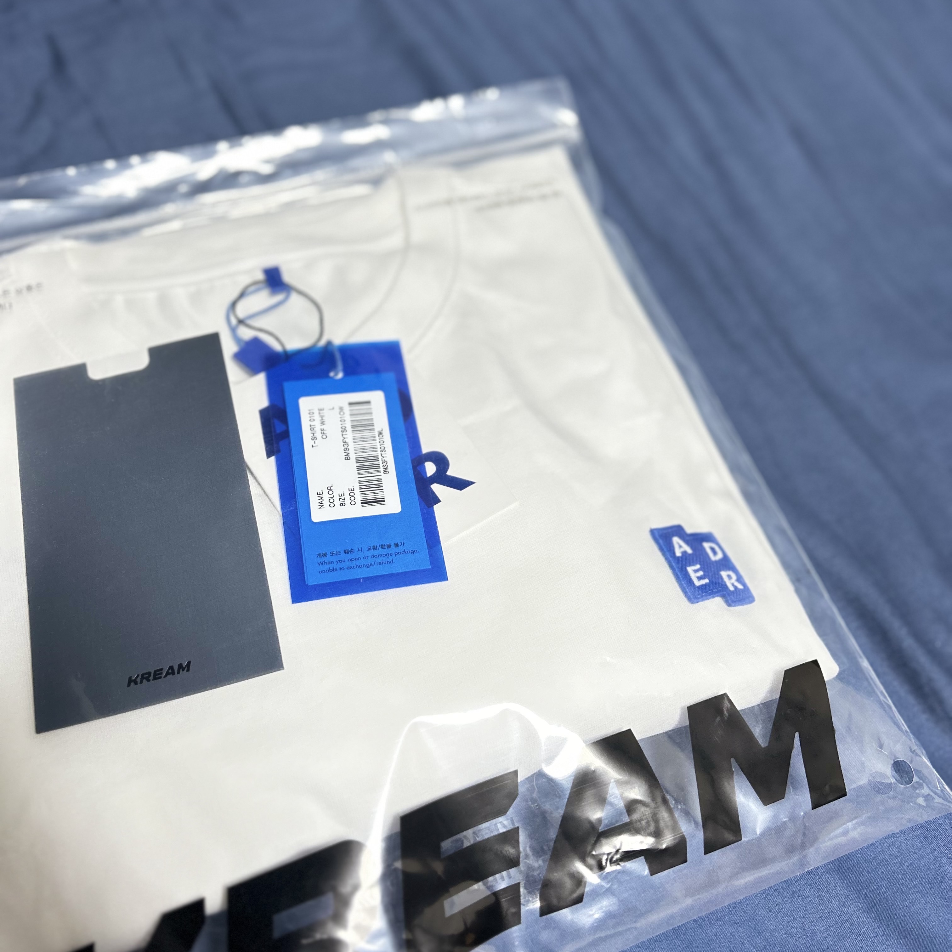 Ader Error Sig; TRS Tag T-Shirt 05 Off White 착용 스타일