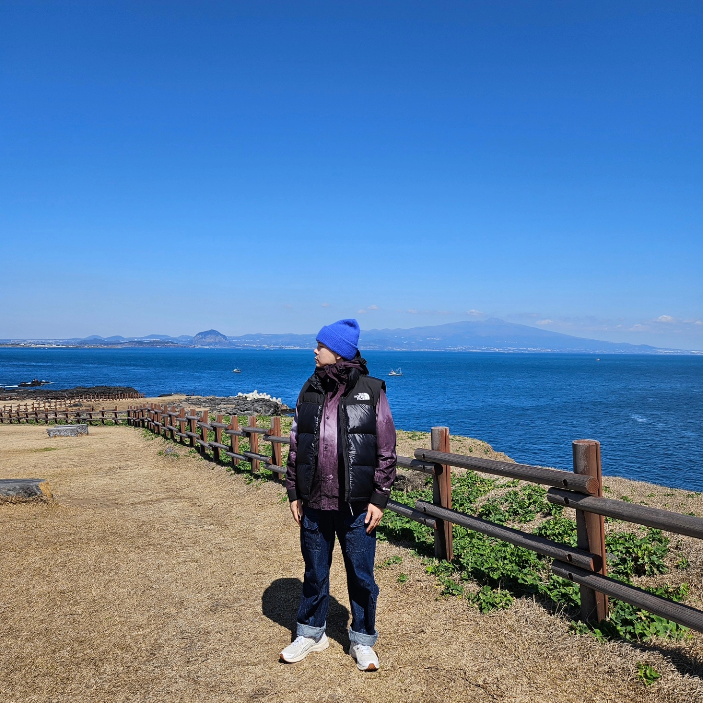Engineered Garments Feather PC Twill FA Pants Dark Navy, The North Face Eco Gore-Tex Mountain Vista Jacket Blue Stone 착용 스타일 - 5