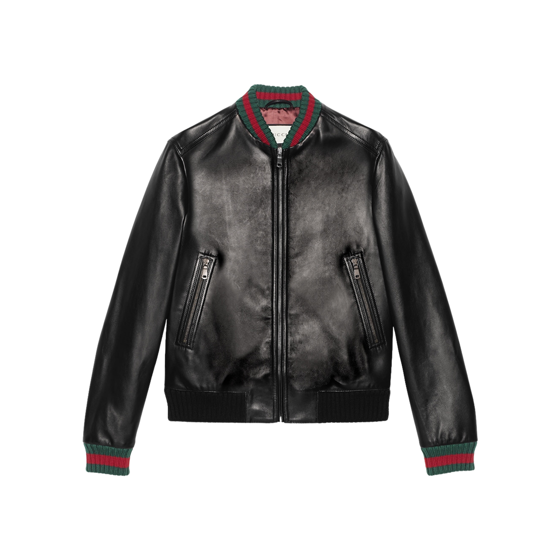 Gucci Leather Jacket with Web Black Leather 상세 이미지 1