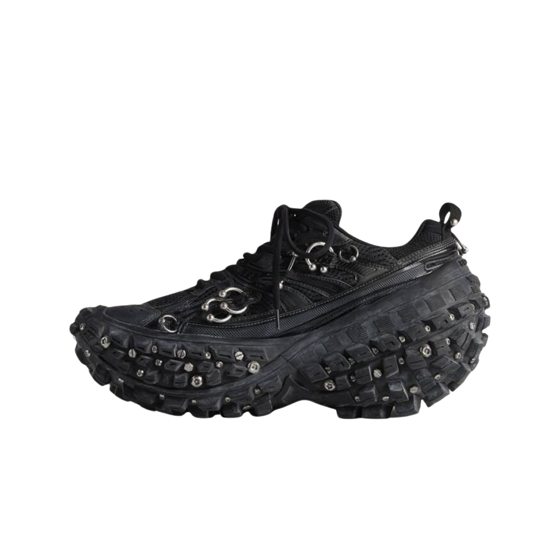 (W) 발렌시아가 바운서 스크류 스니커즈 로고 피어싱 블랙((W) Balenciaga Bouncer Screw Sneakers With Piercings Black) - 2