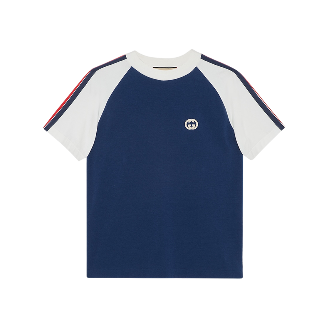 Gucci Cotton Jersey T-Shirt with Patch Blue White 상세 이미지 1