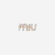 (W) Miu Miu Crystal Hair Clip Gold