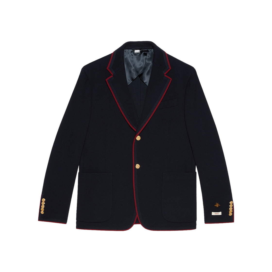 Gucci Wool Cotton Jersey Jacket with Patches Dark Blue 상세 이미지 1