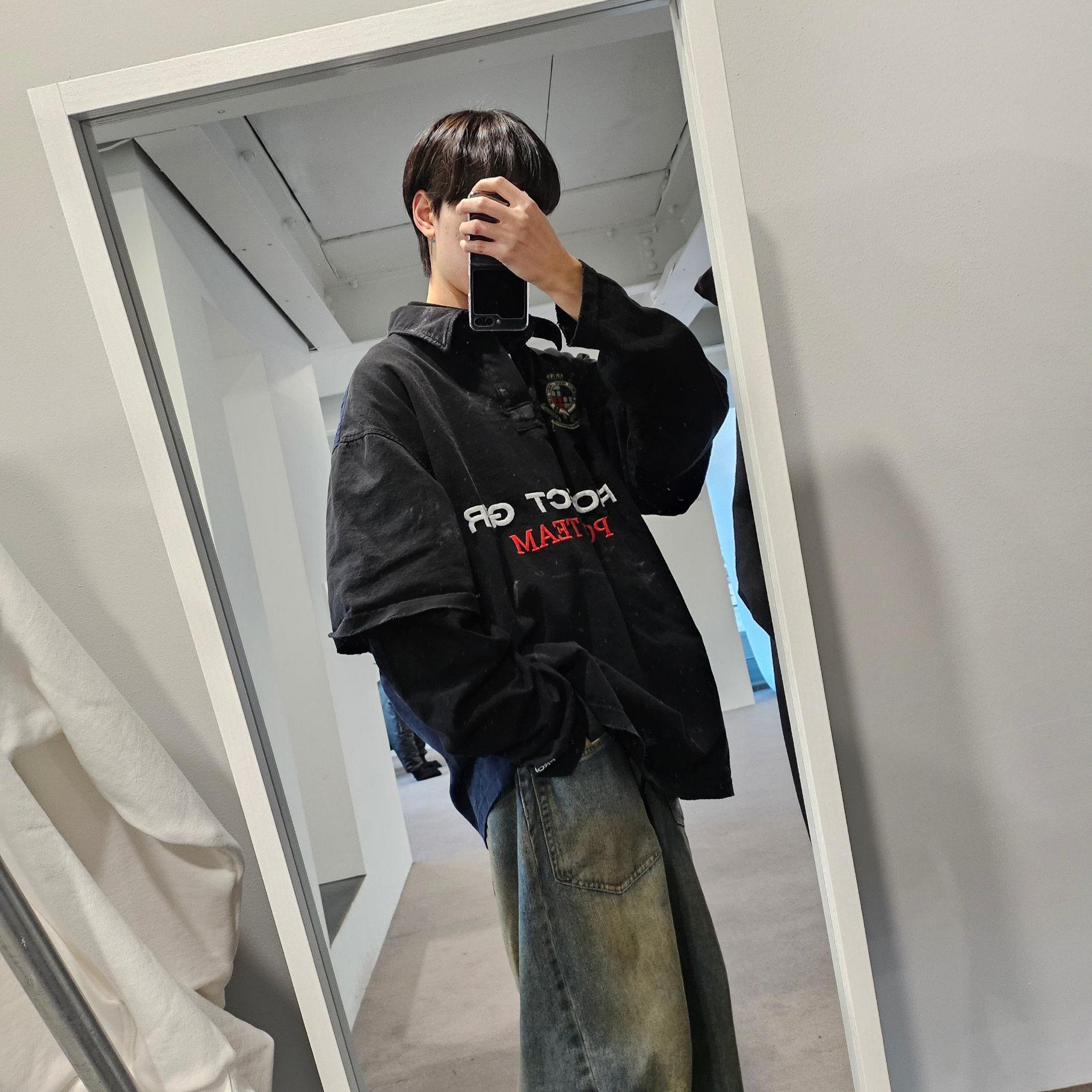 프로젝트 G/R 폴로 패러디 셔츠 블랙 | PROJECT G/R | KREAM