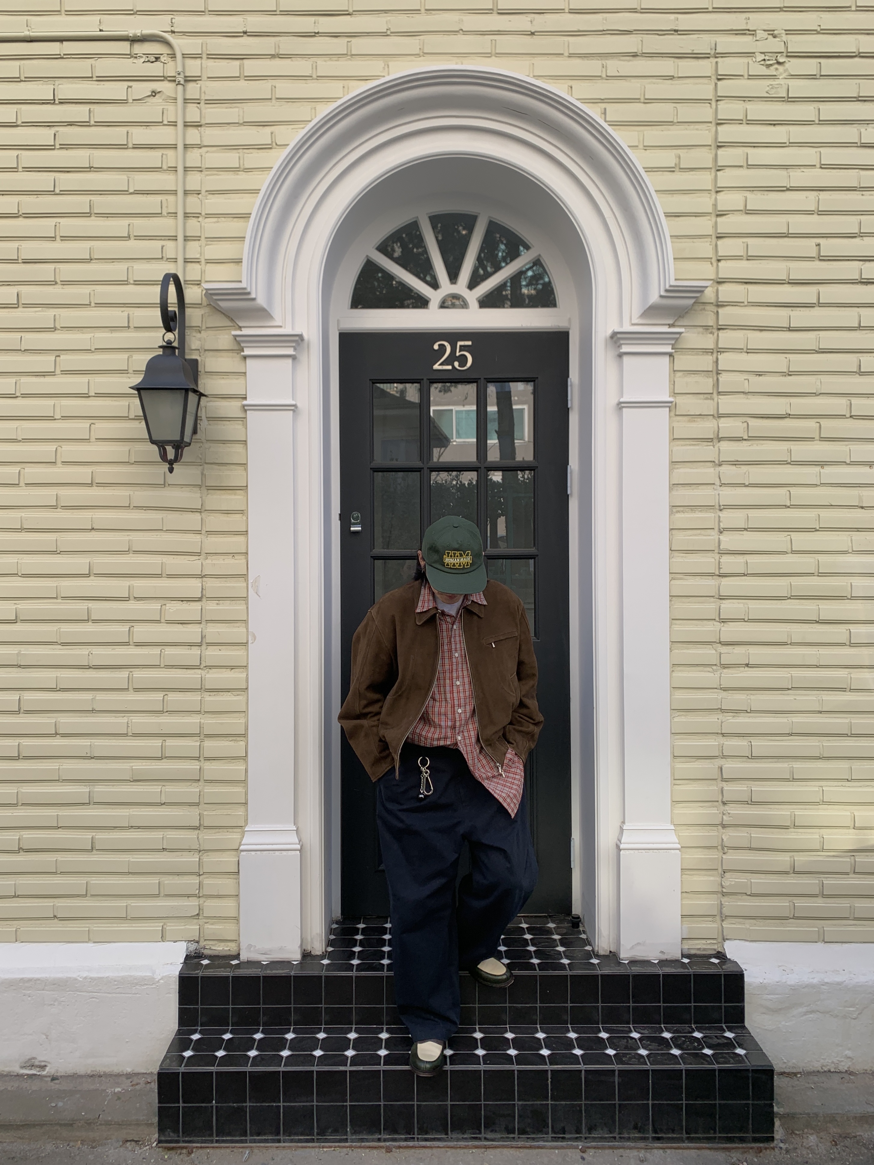 Human Made 5-Panel Twill Cap #1 Green, STU Goat Suede Jacket Brown 착용 스타일 - 2