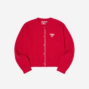 True Religion x KIRSH Wappen Point Cable Cardigan Red