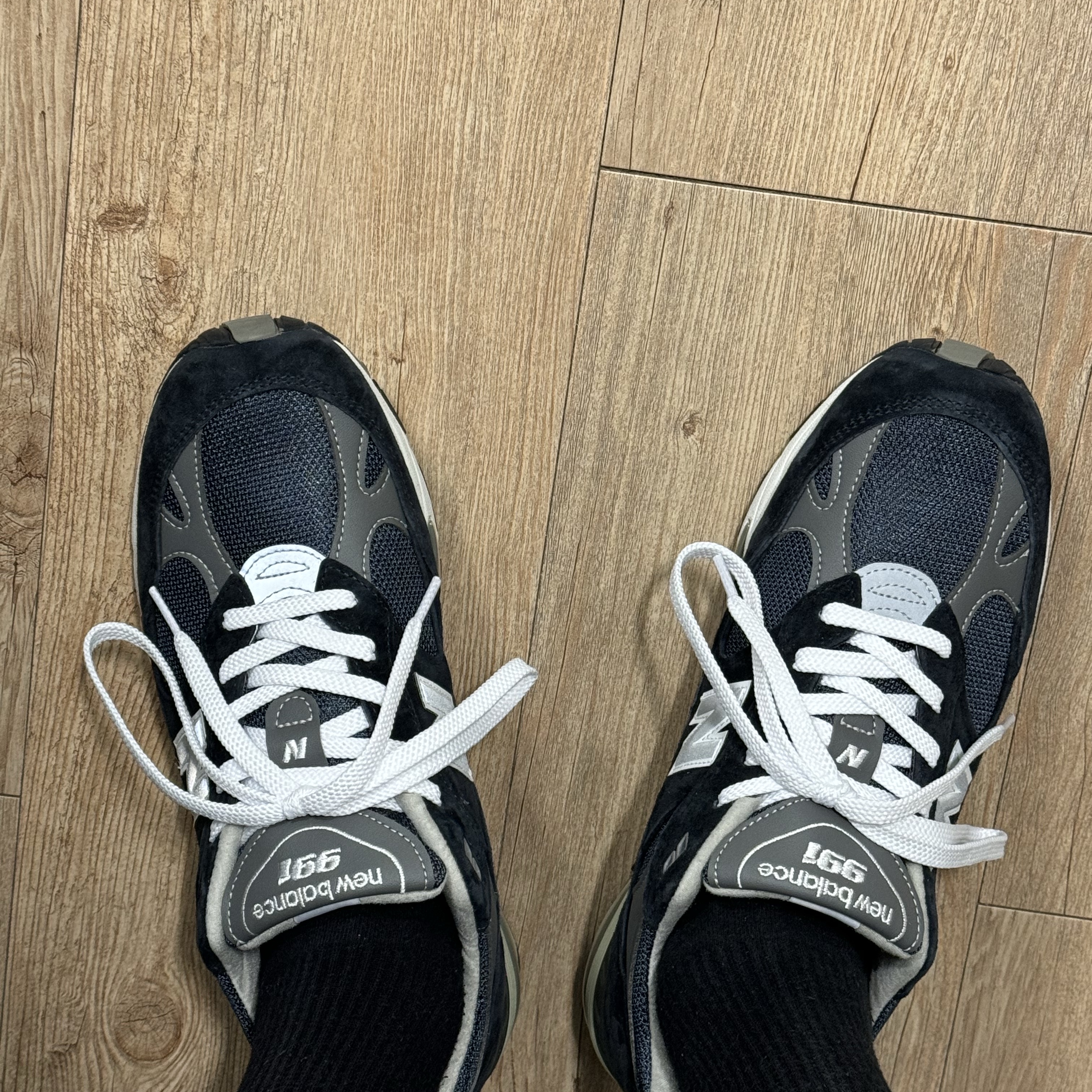 New Balance 991 Made in UK Navy 착용 스타일 - 2