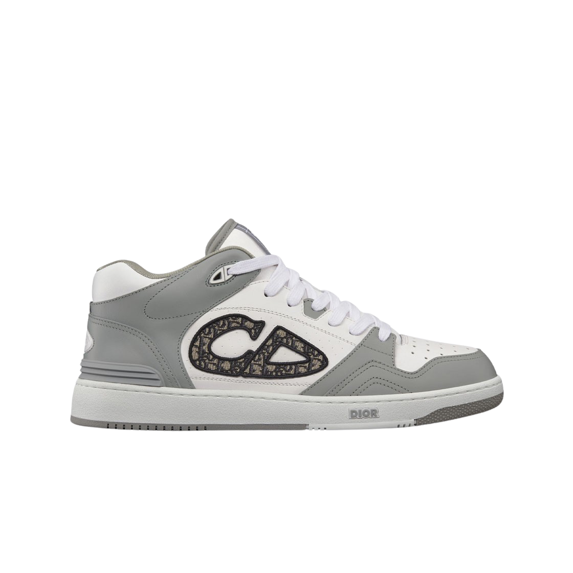 Dior B57 미드탑 스니커즈 그레이 화이트 스무스 카프스킨 베이지 블랙 디올 오블리크 자카드(Dior B57 Mid-Top Sneakers Grey White Smooth Calfskin Beige Black Dior Oblique Jacquard) - 1