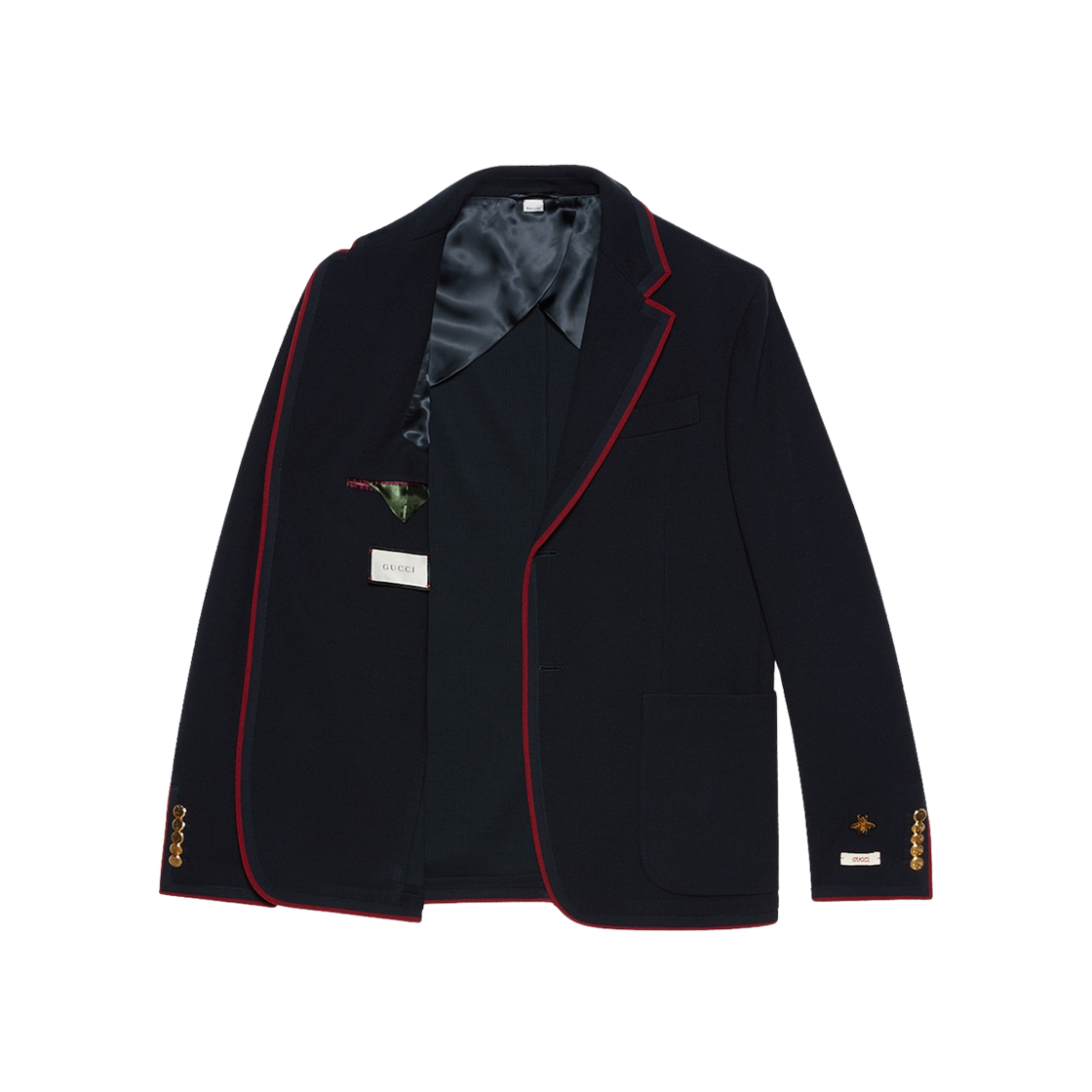 Gucci Wool Cotton Jersey Jacket with Patches Dark Blue 상세 이미지 2