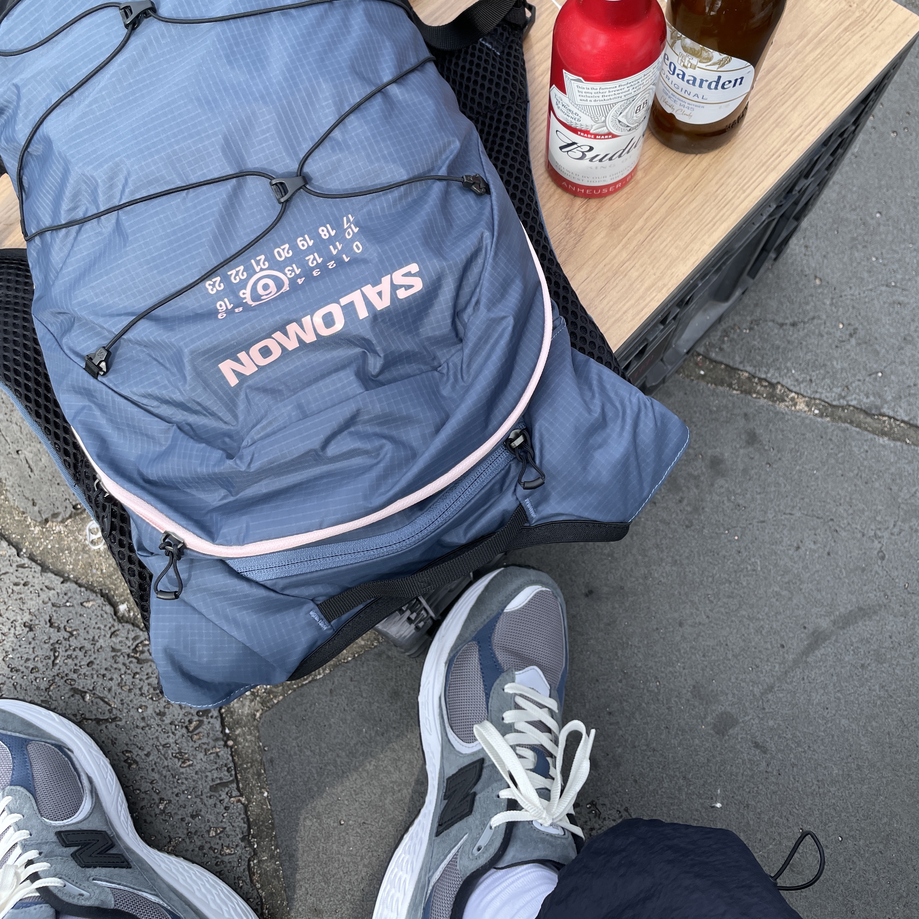 Salomon x MM6 Maison Margiela XT-15 Light Blue, New Balance x JJJJound 2002R Storm Blue 착용 스타일