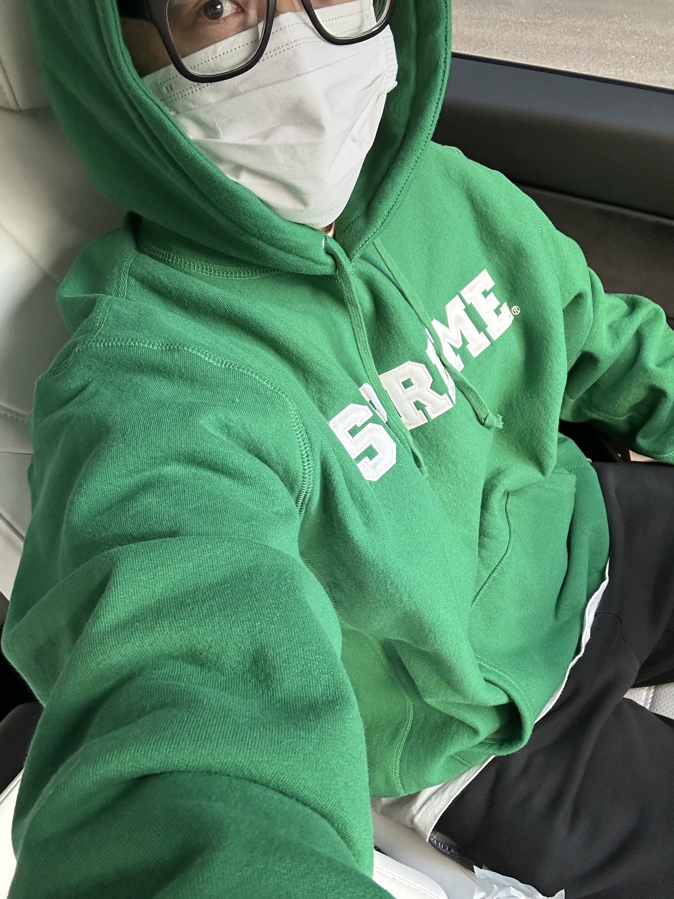 Supreme Collegiate Hooded Sweatshirt Dark Green - 24SS 착용 스타일