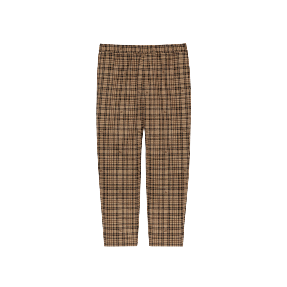 Gucci Double G Check Wool Pant Camel Brown 상세 이미지 1