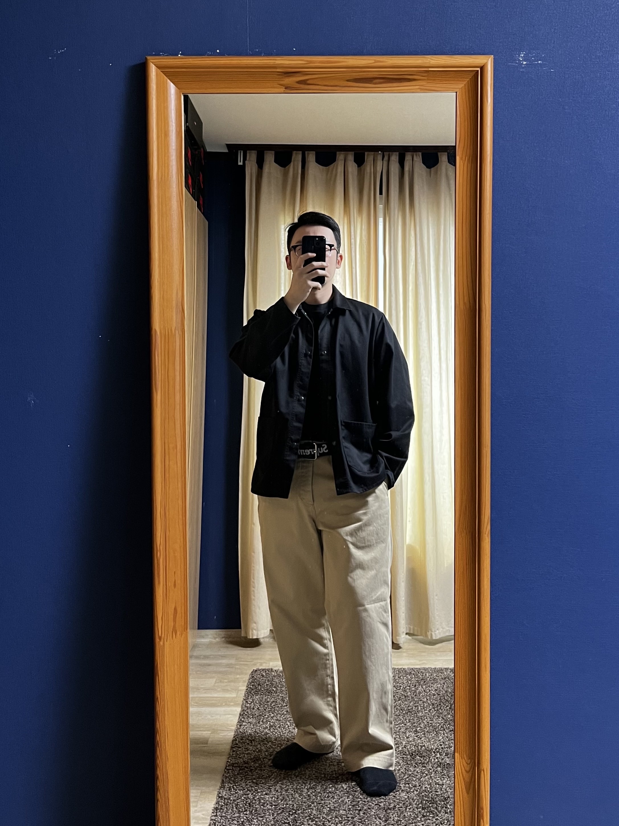 Supreme Chino Pant Tan - 24SS, Supreme NYC Coaches Jacket Green - 23FW 착용 스타일 - 4