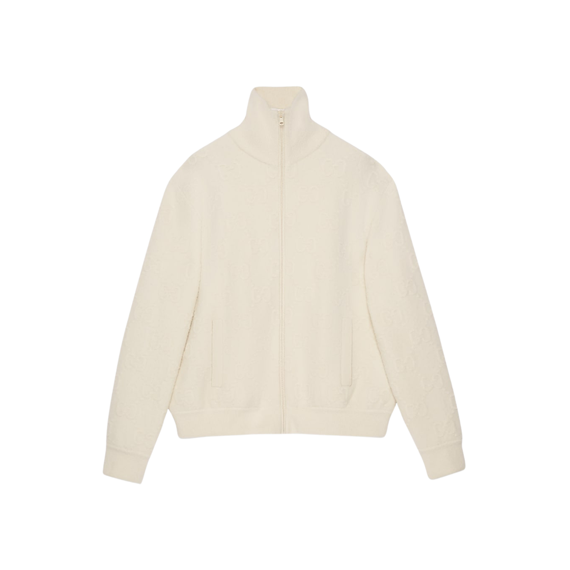 Gucci GG Felted Wool Zip Jacket Ivory 상세 이미지 1