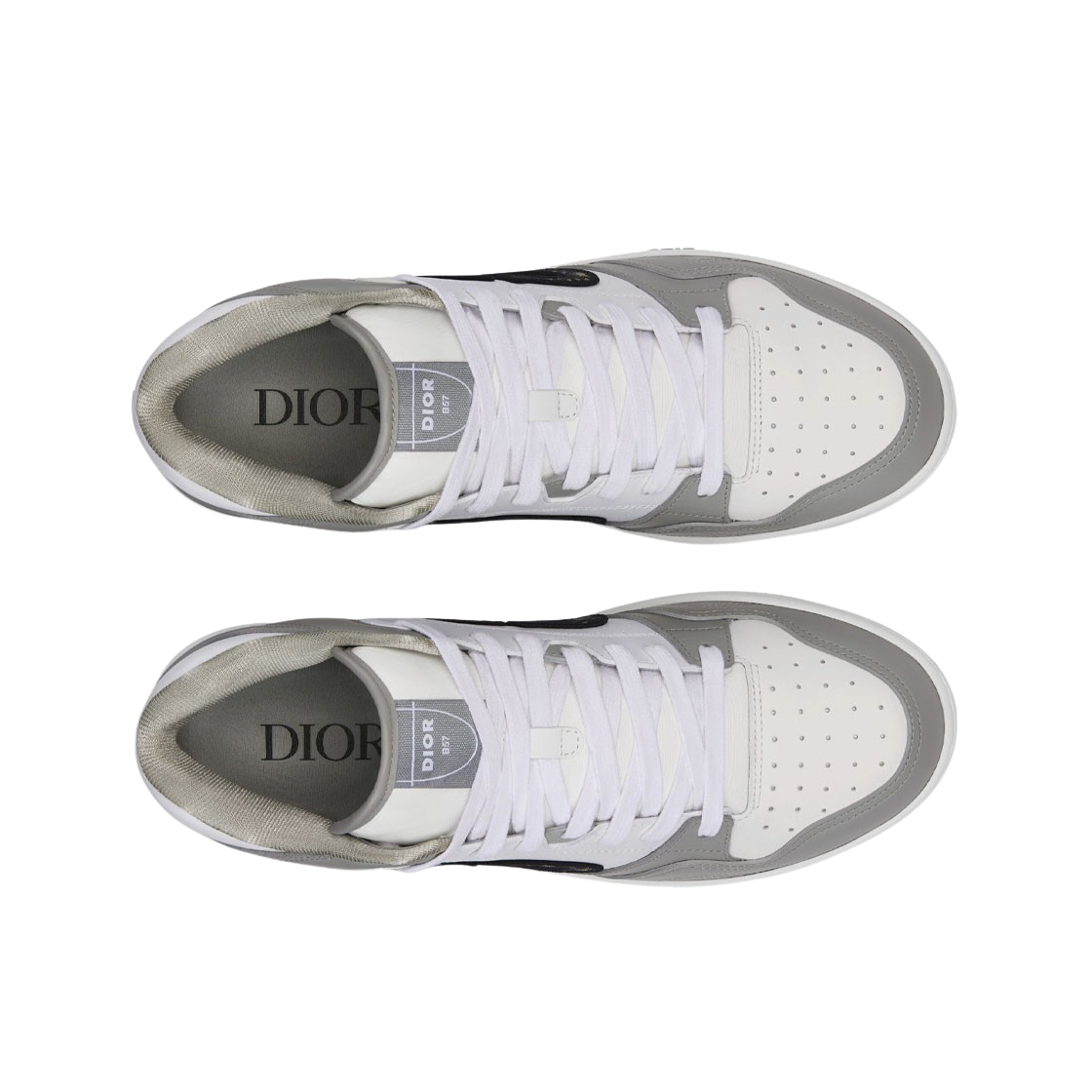 Dior B57 미드탑 스니커즈 그레이 화이트 스무스 카프스킨 베이지 블랙 디올 오블리크 자카드(Dior B57 Mid-Top Sneakers Grey White Smooth Calfskin Beige Black Dior Oblique Jacquard) - 2