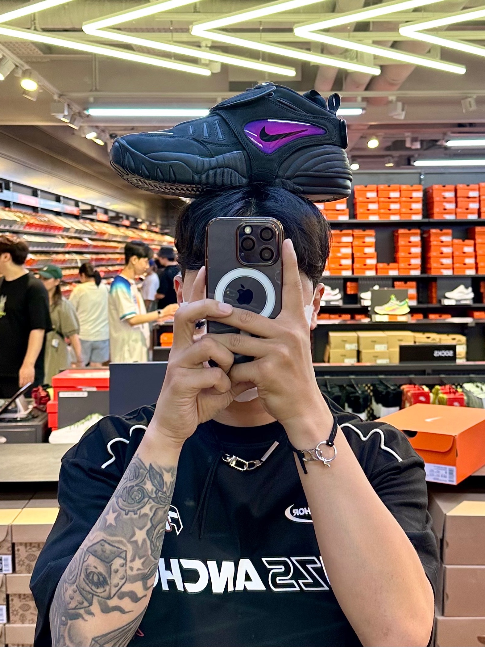 Nike x Ambush Air Adjust Force SP Black and Psychic Purple 착용 스타일