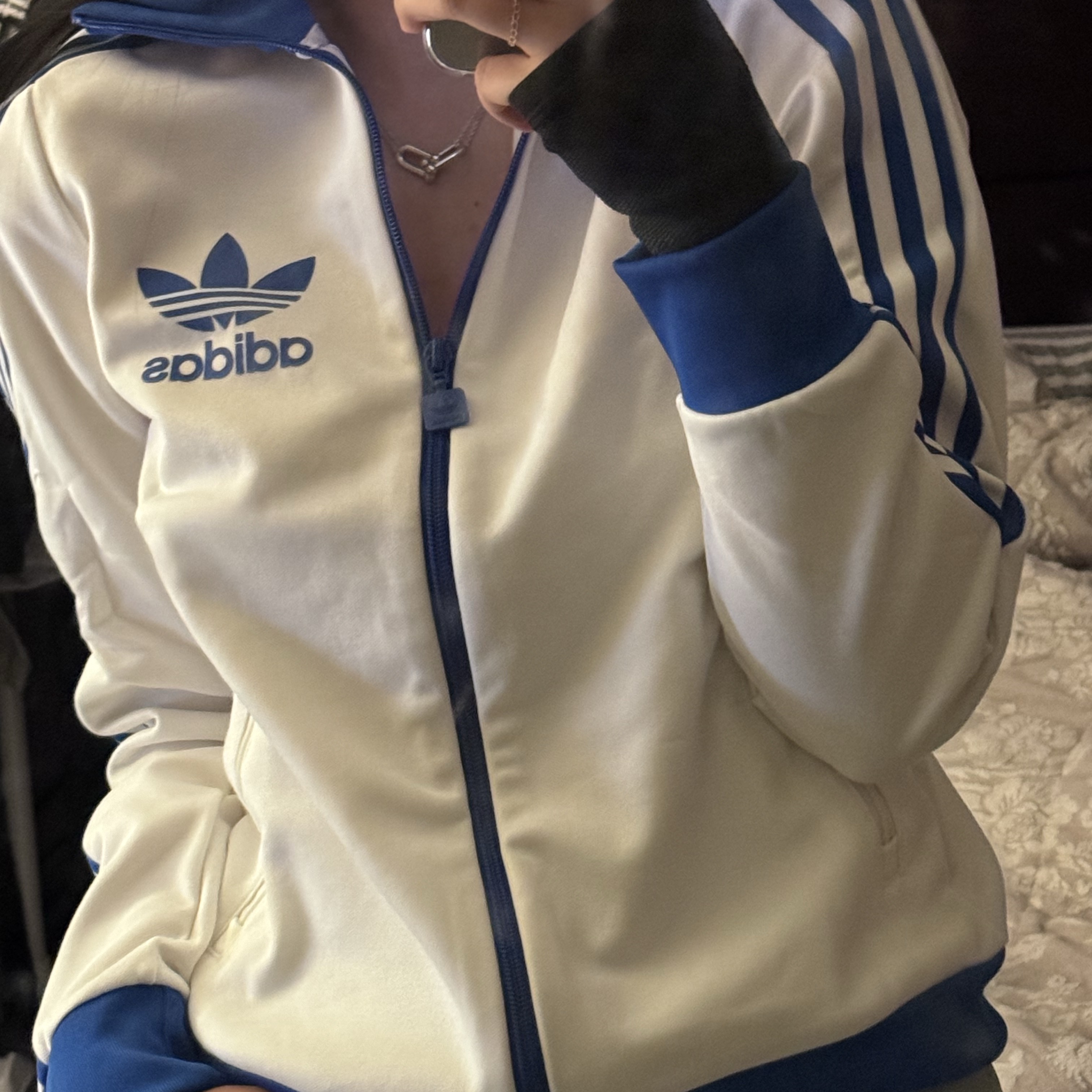 (W) Adidas Originals Beckenbauer Track Top Cloud White - KR Sizing 착용 스타일