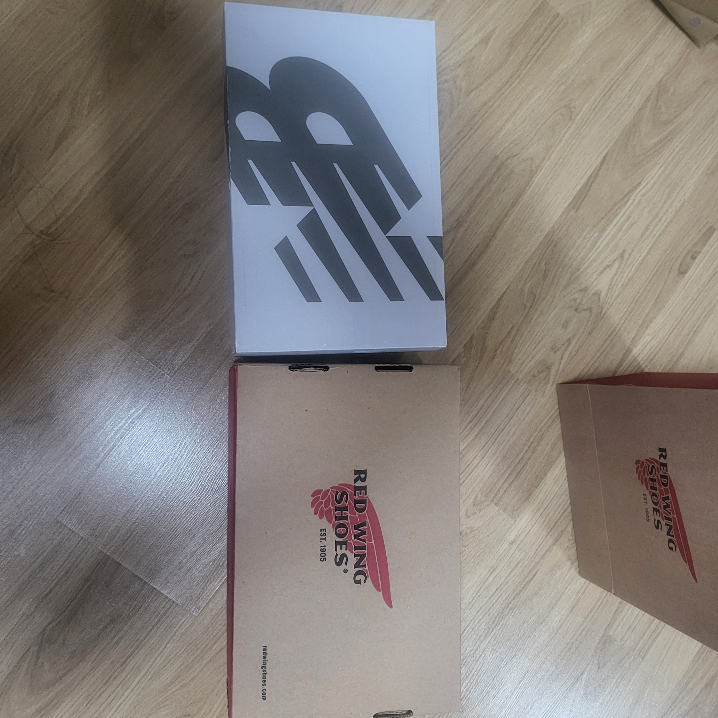 (W) New Balance 993 Made in USA Grey - B Standard, Red Wing Iron Ranger 8111 Amber Harness - D 착용 스타일 - 3