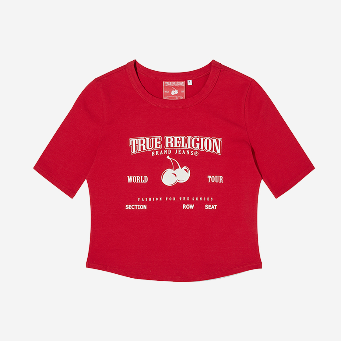 ★KIRSH★ Kirsh X True Religion Crop Slim Tee Red 트루릴리젼 x 키르시 크롭 슬림 티셔츠 레드 | True Religion