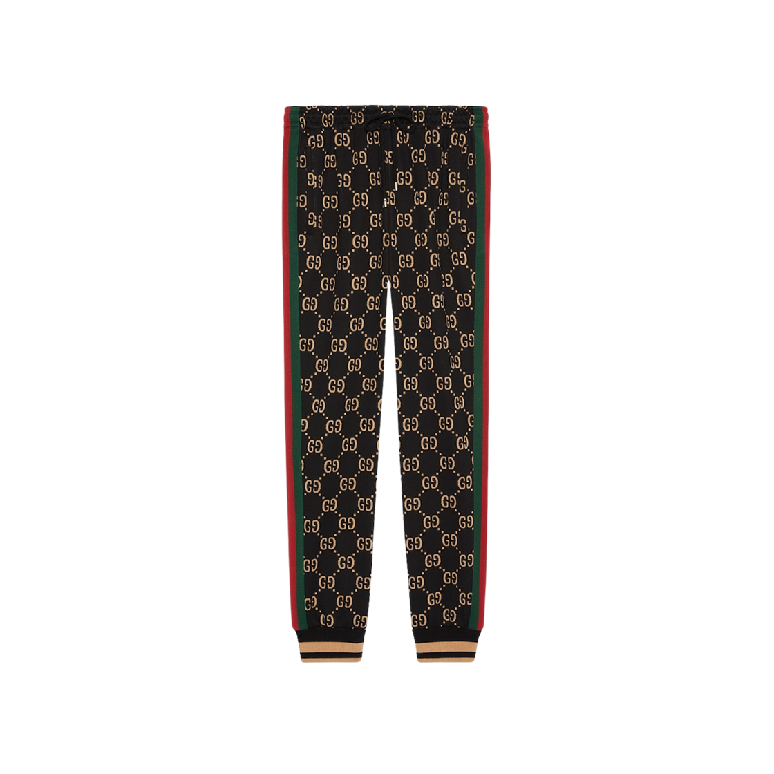 Gucci GG Jersey Cotton Track Bottoms Black Camel 상세 이미지 1