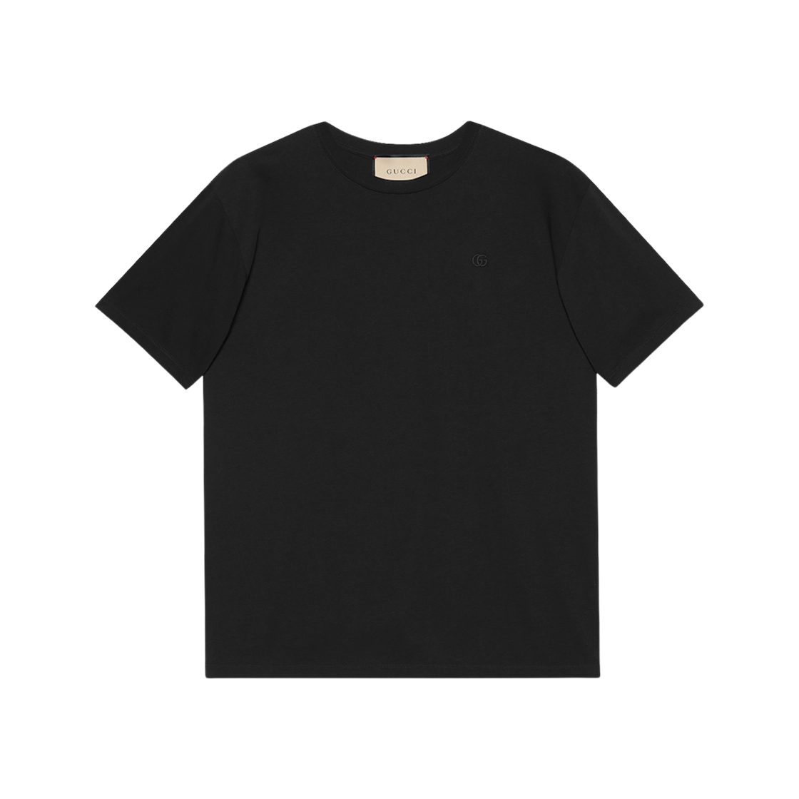 Gucci Cotton Jersey T-Shirt with Double G Black 상세 이미지 1