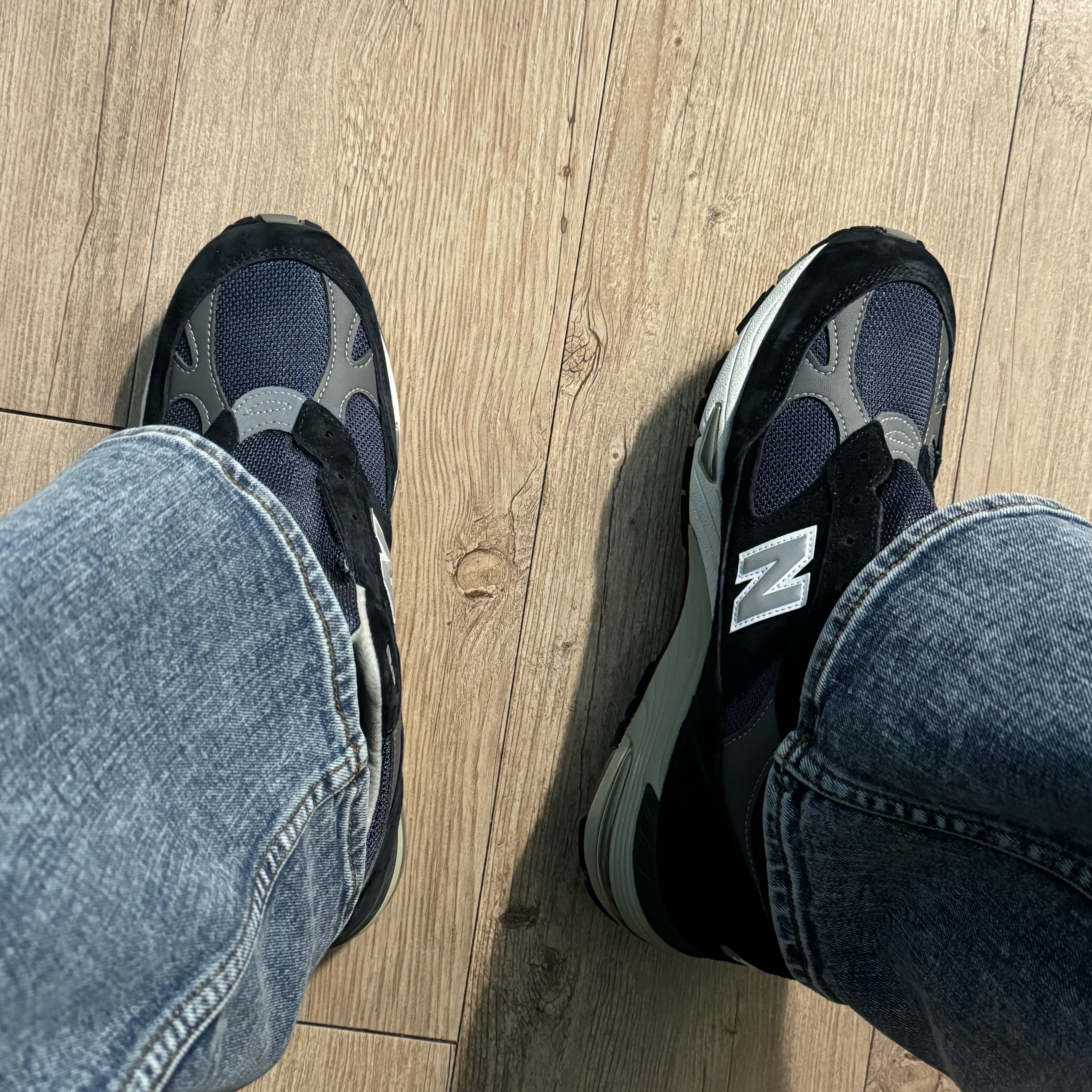 New Balance 991 Made in UK Navy 착용 스타일 - 1