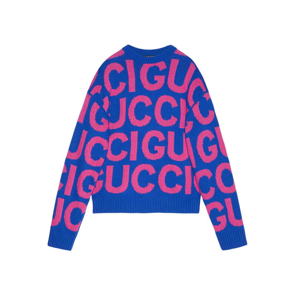 Gucci Wool Jumper with Intarsia Blue Pink 상세 이미지 1