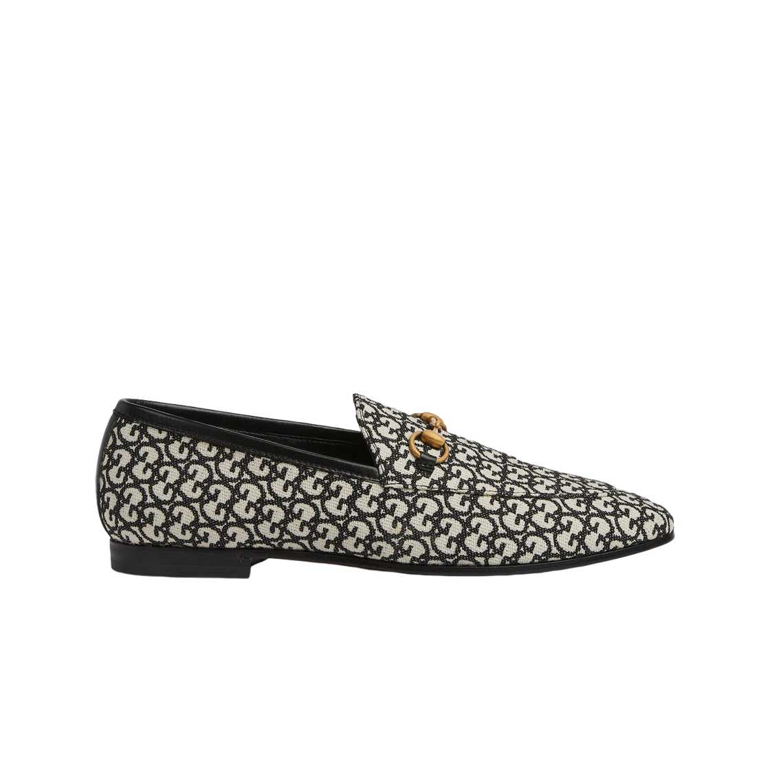 (W) 구찌 조던 로퍼 아이보리 블랙 캔버스((W) Gucci Jordaan Loafer Ivory Black Canvas) - 1