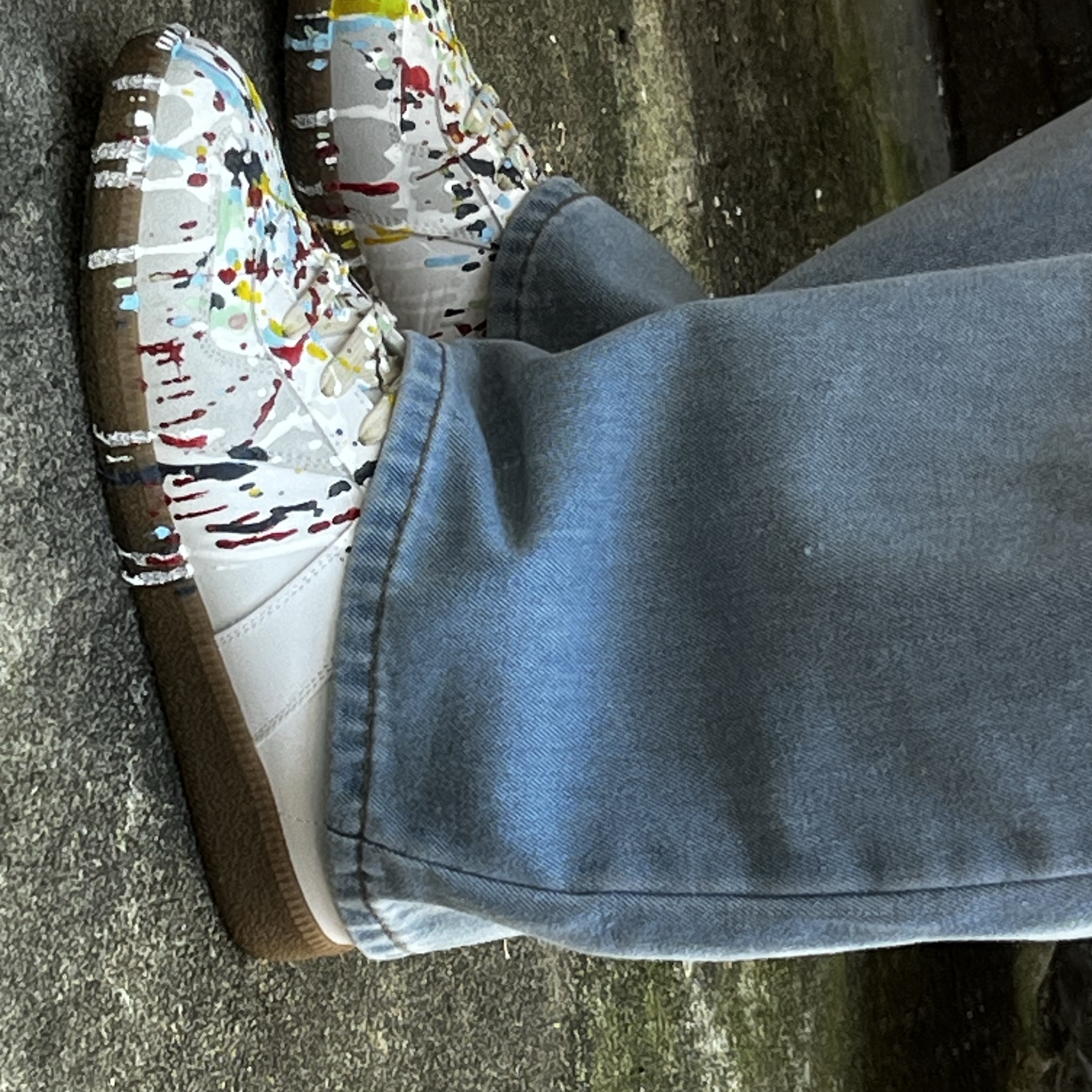 Maison Margiela Replica Paint Drop Sneakers 착용 스타일 - 2