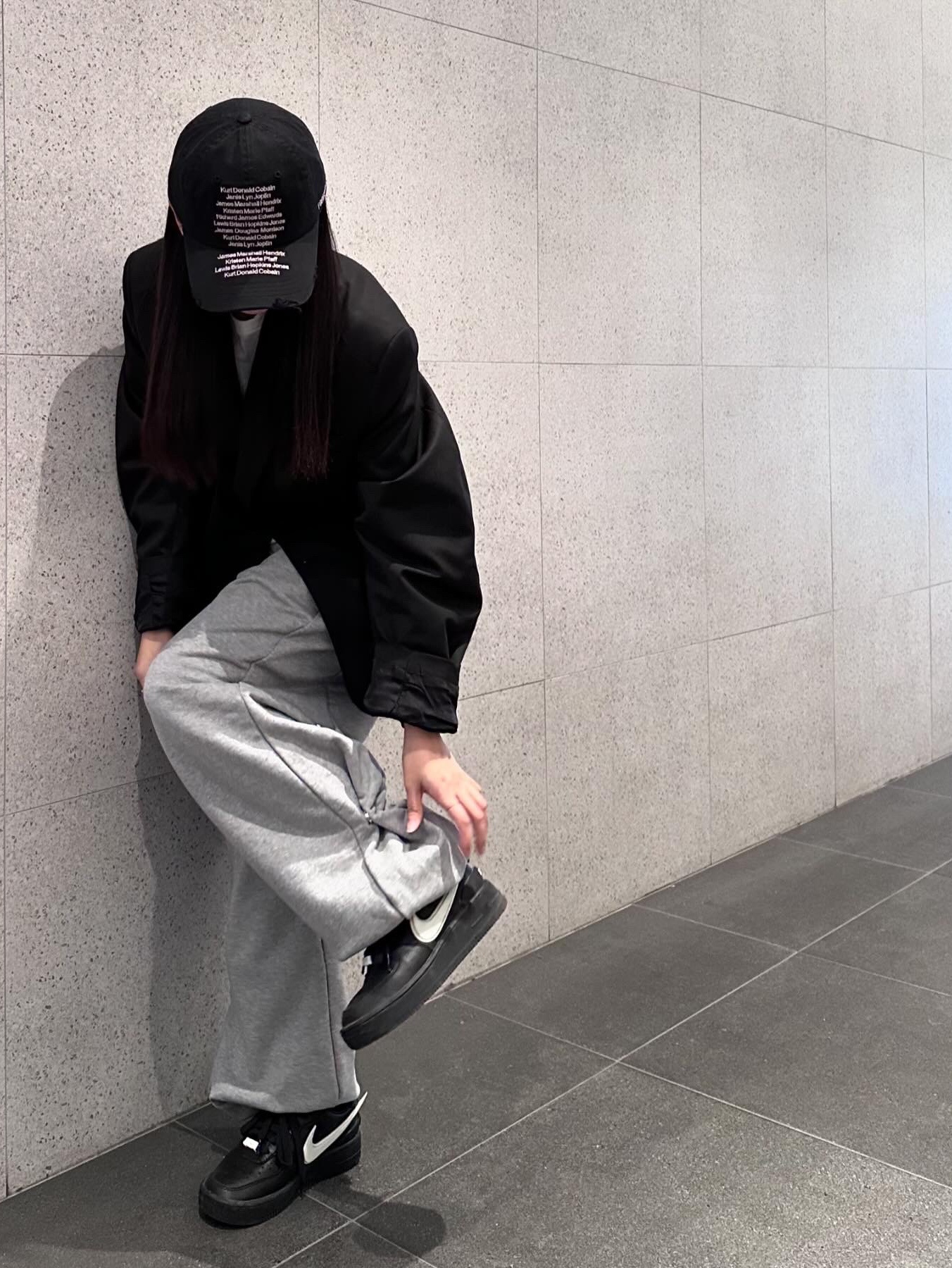 Nike x Ambush Air Force 1 Low SP Black 착용 스타일 - 1
