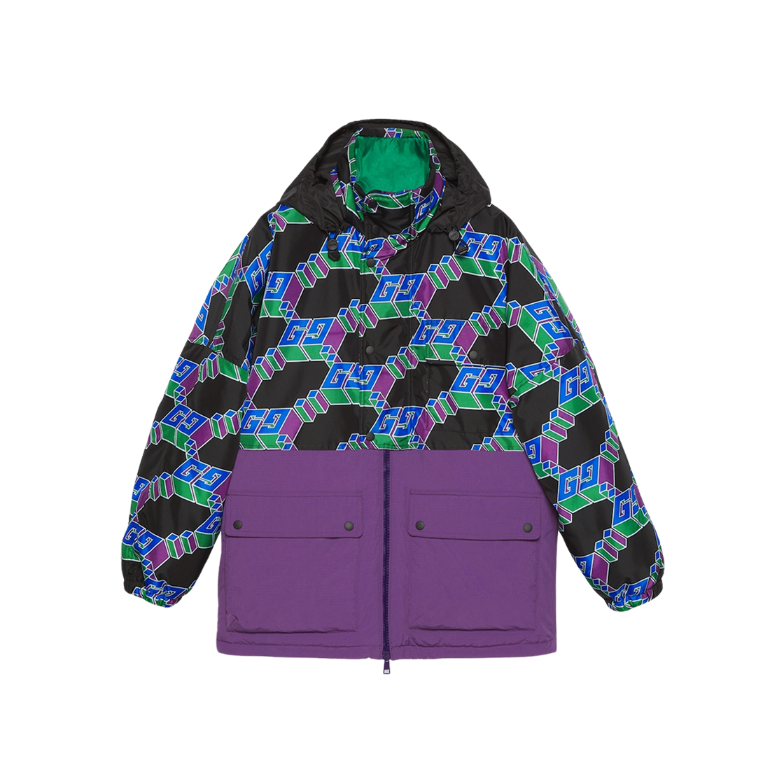 Gucci Square GG Nylon Canvas Coat Black Purple 상세 이미지 2