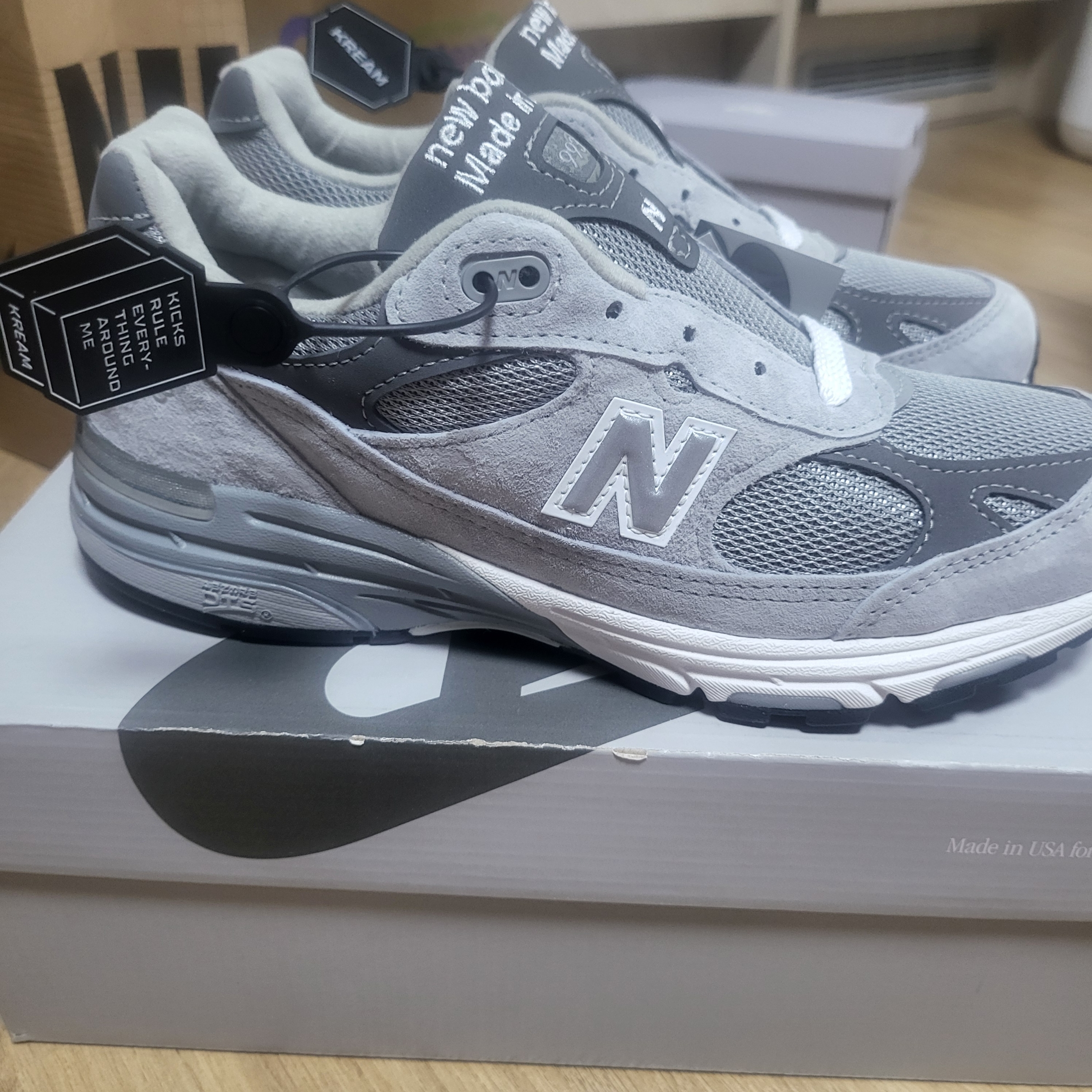 (W) New Balance 993 Made in USA Grey - B Standard, Red Wing Iron Ranger 8111 Amber Harness - D 착용 스타일 - 1