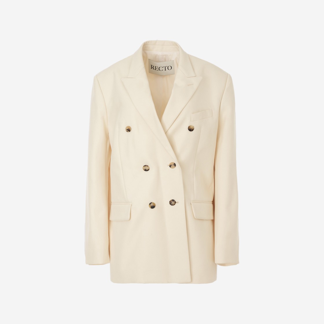 Recto Women Sofia Double Breasted Tailored Jacket Cream 상세 이미지 1