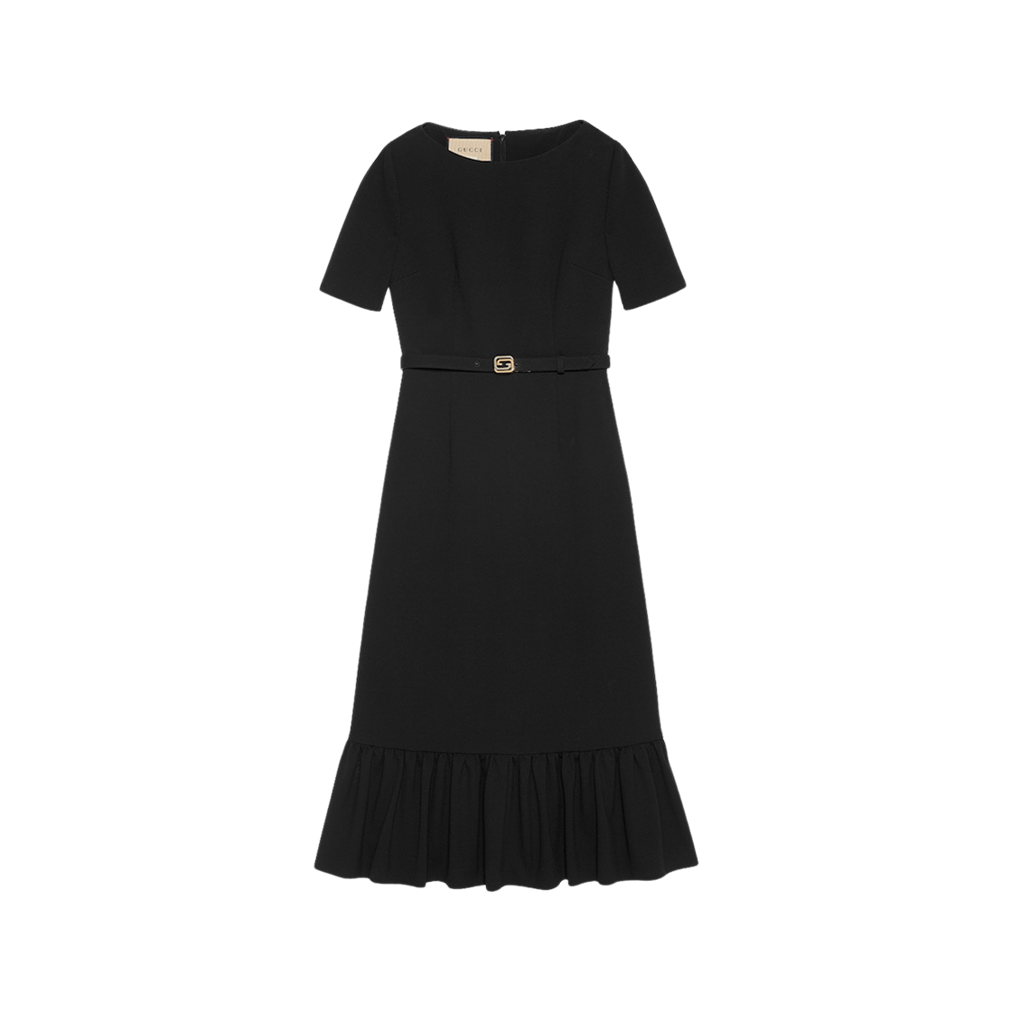 (W) Gucci Viscose Dress with Interlocking G Belt Black 상세 이미지 1