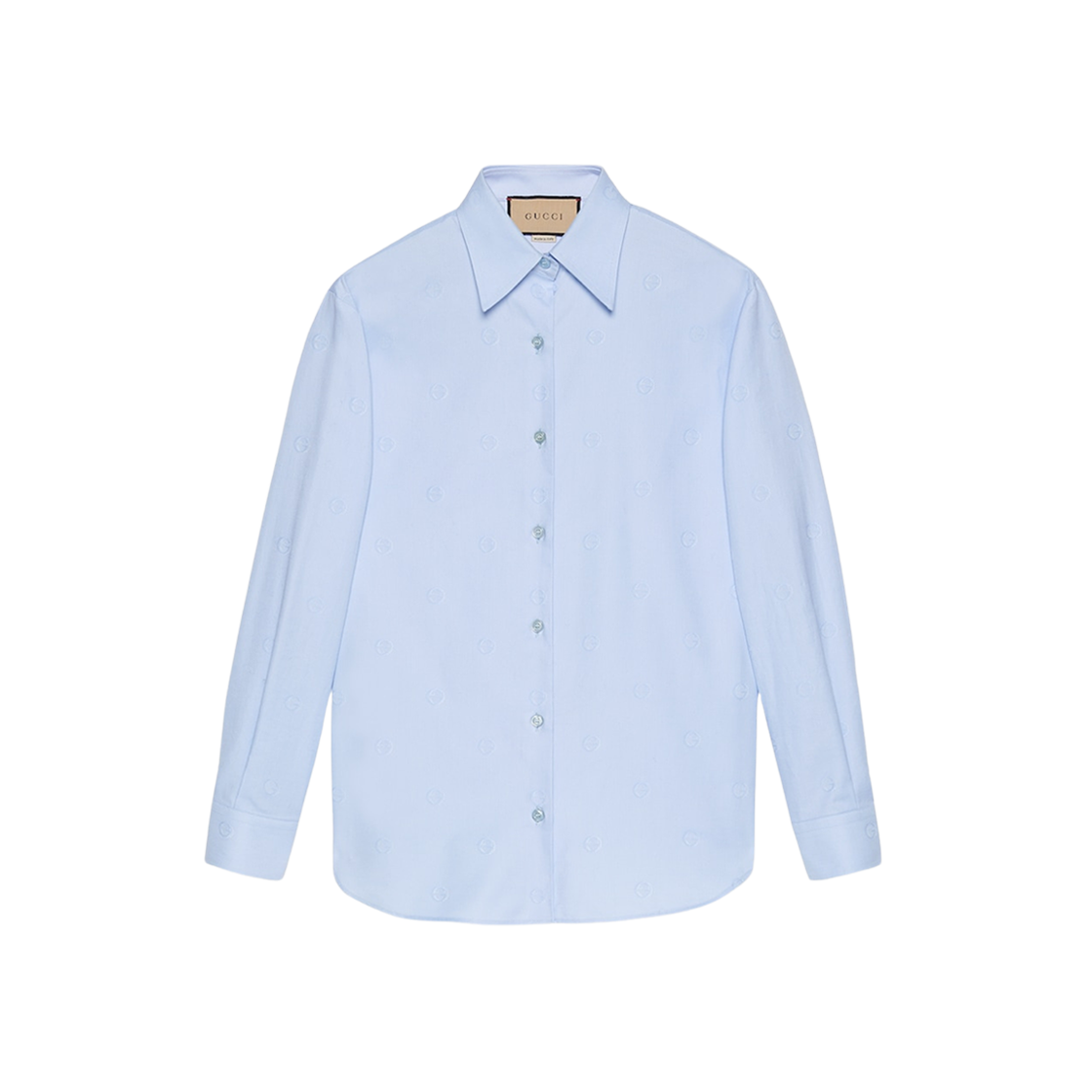 (W) Gucci Interlocking G Cotton Shirt Light Blue 상세 이미지 1