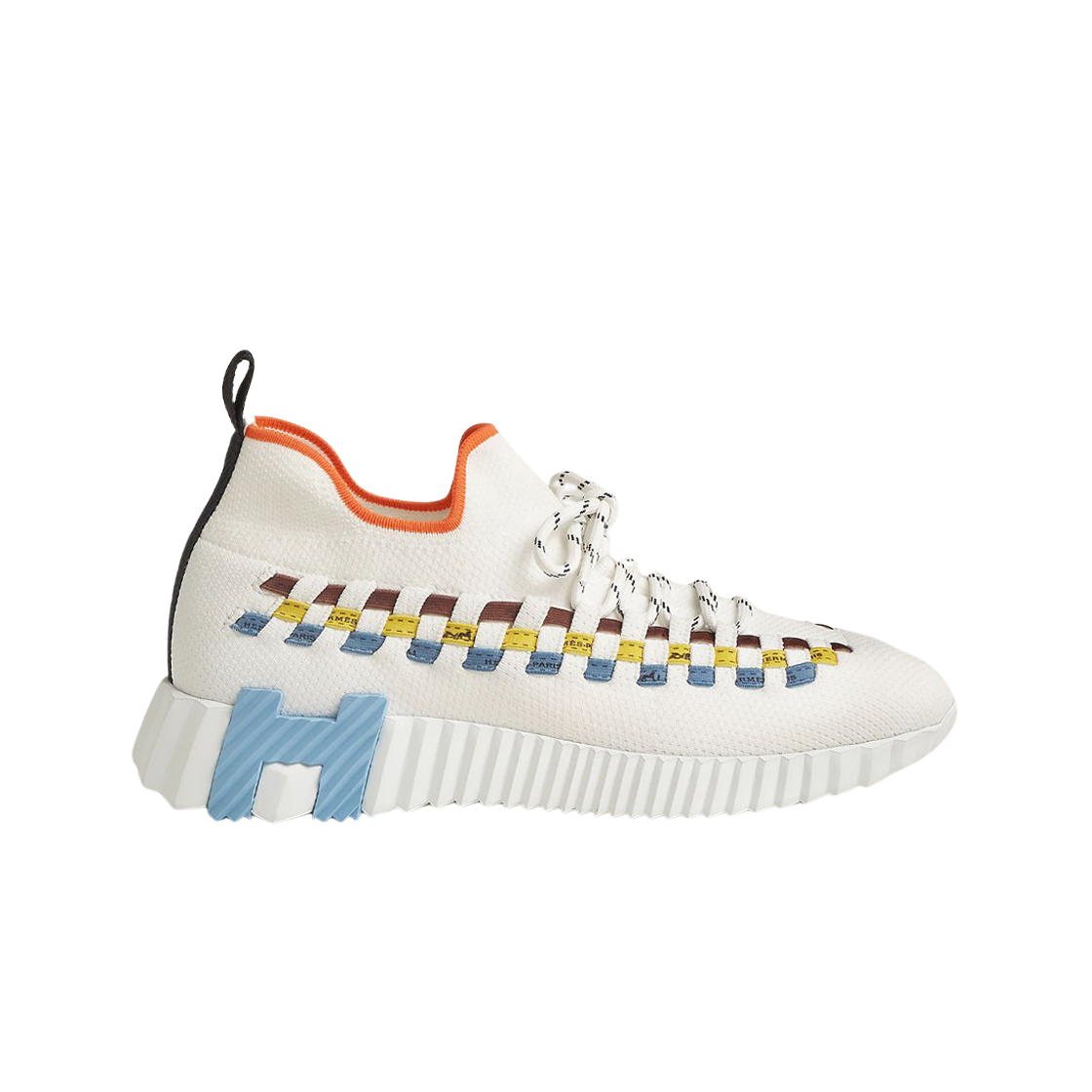 (W) 에르메스 플렉스 슬립온 스니커즈 니트 & 멀티꼴로르 블랑((W) Hermes Flex Slip-On Sneakers Knit & Multicolore Blanc) - 1