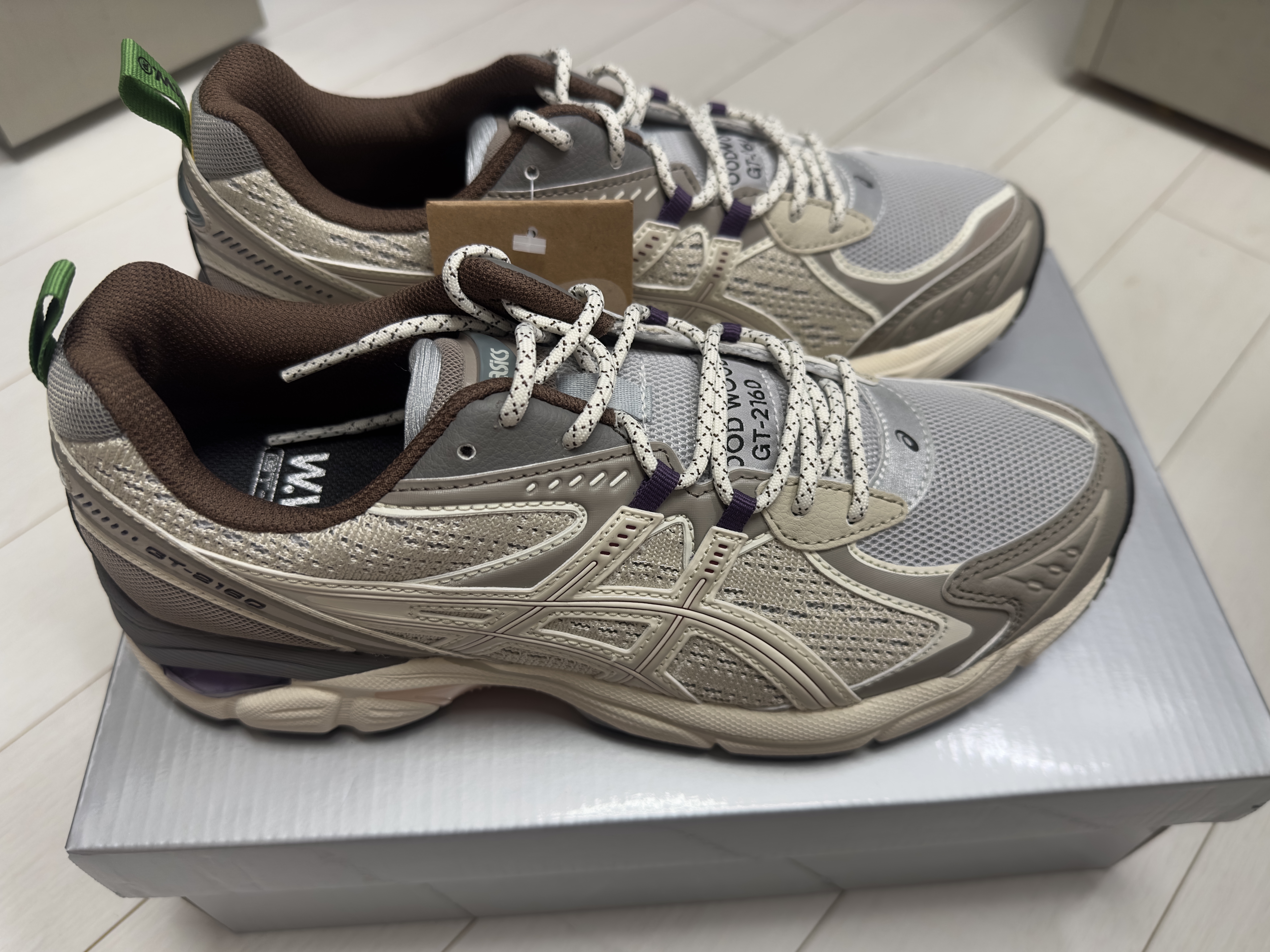 Asics x Wood Wood GT-2160 Cream Oatmeal 착용 스타일 - 5