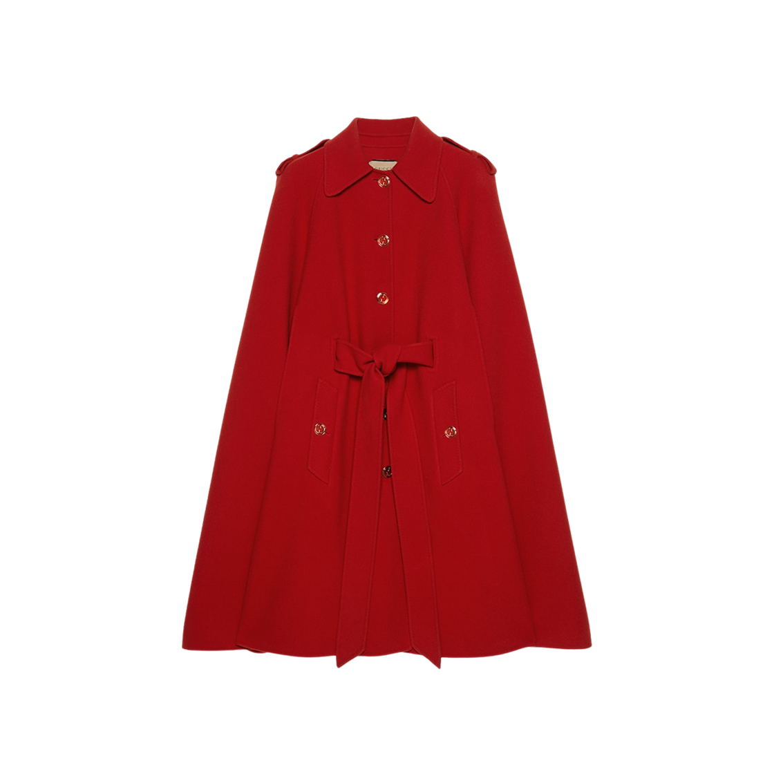 (W) Gucci Wool Coat with Cape Sleeves Red 상세 이미지 1