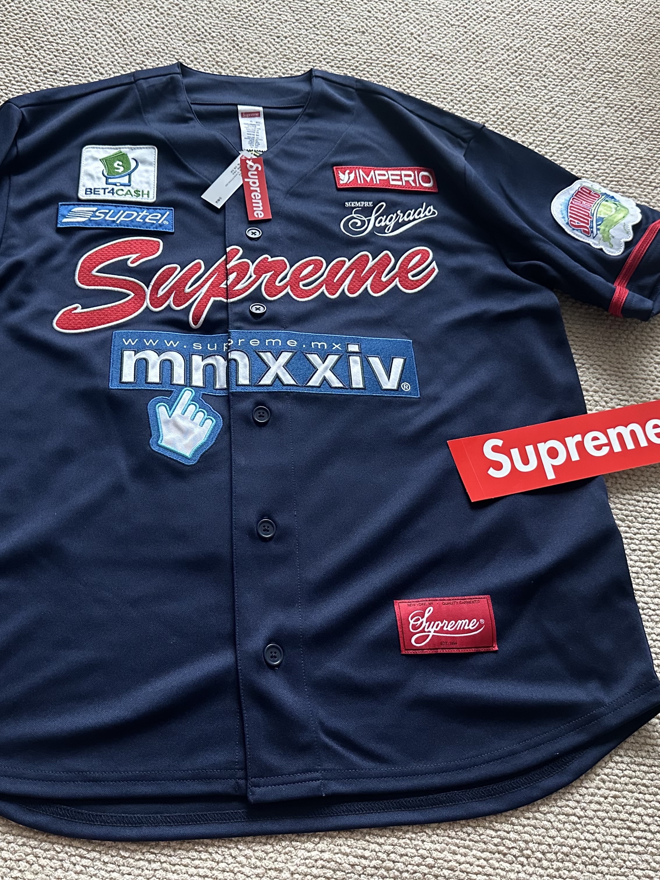 Supreme Chosen One Baseball Jersey Navy - 24SS 착용 스타일 - 4