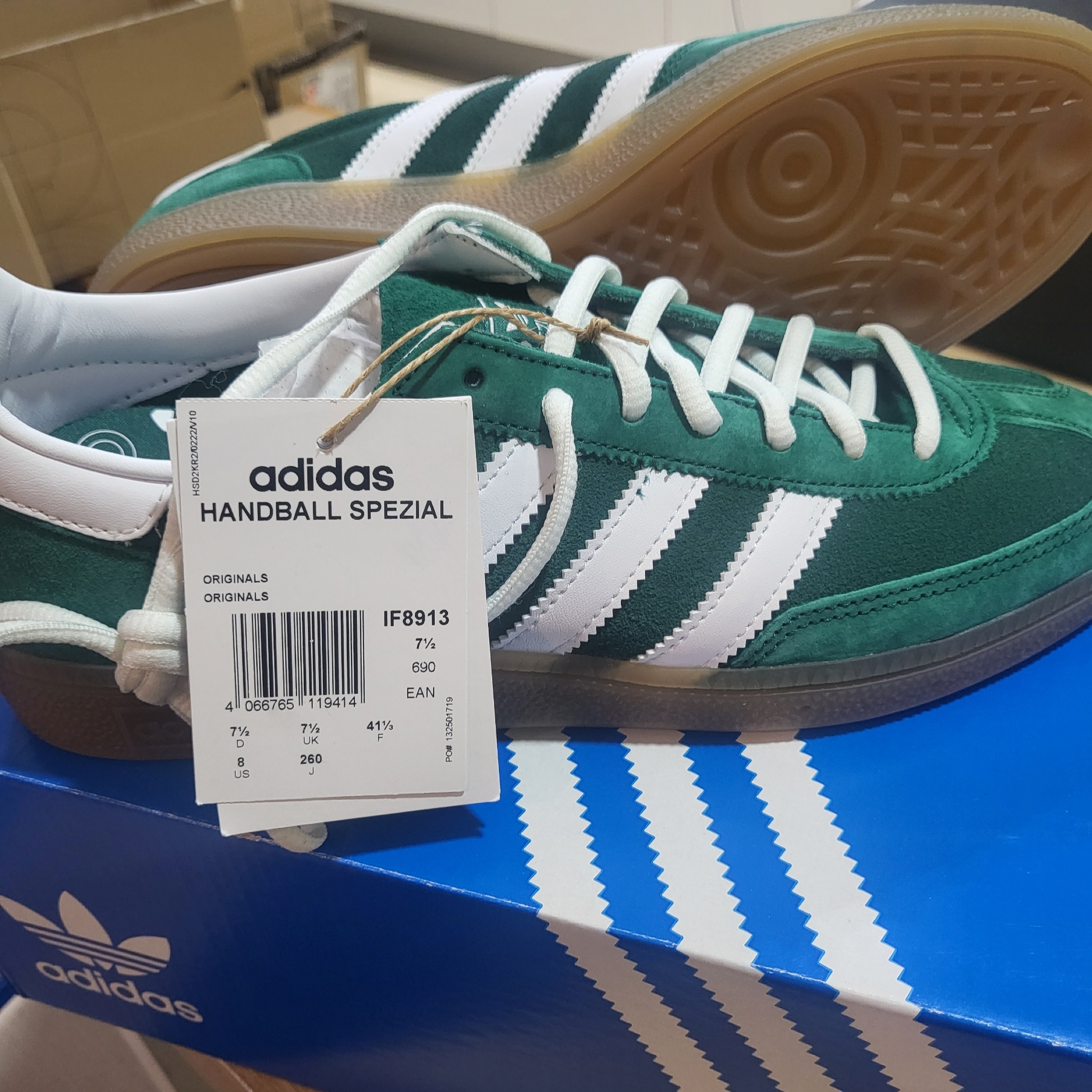 Adidas Spezial Handball College Green Gum 착용 스타일 - 1
