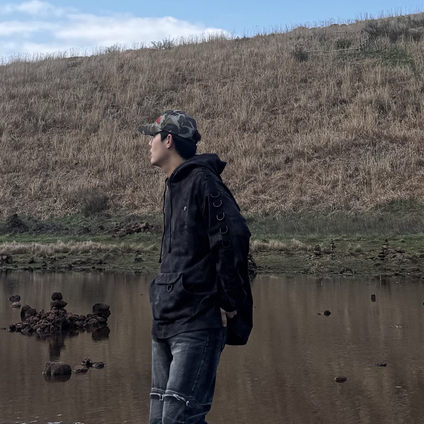 ETCE New Vision Camo Cap Forest Green 착용 스타일 - 2