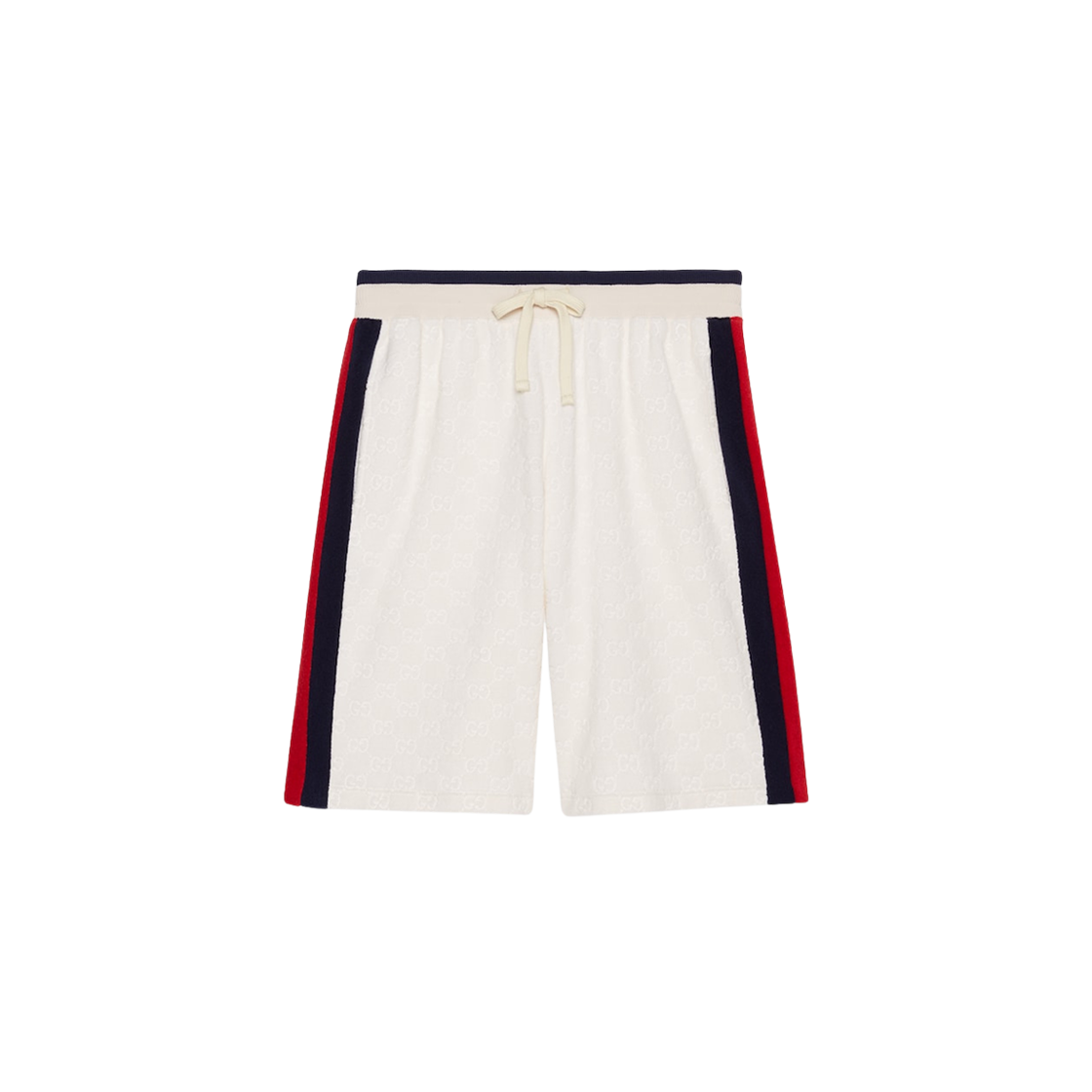 Gucci GG Cotton Terry Cloth Shorts with Web Ivory 상세 이미지 1