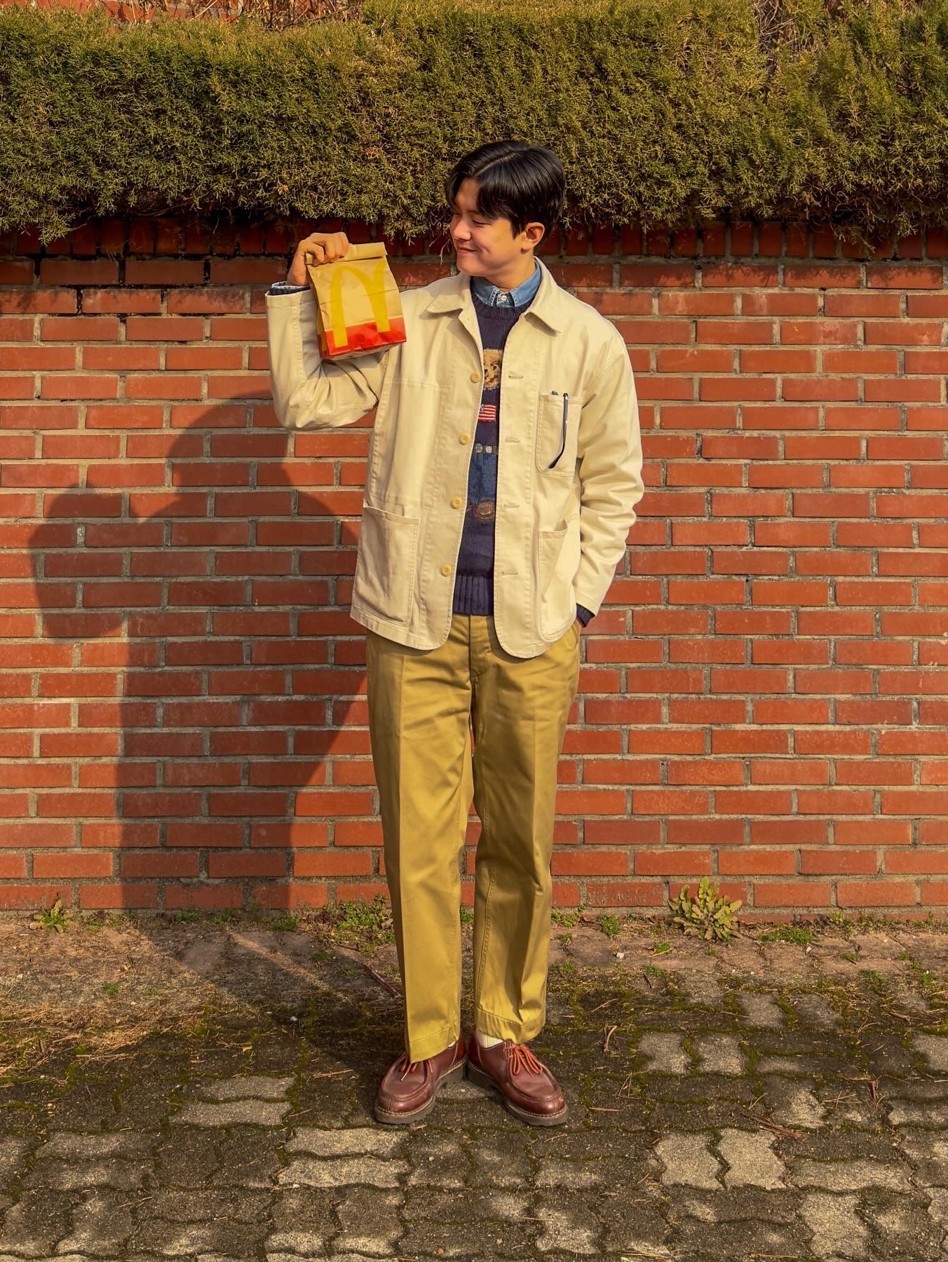 Paraboot Michael Lisse Marron 착용 스타일 - 5