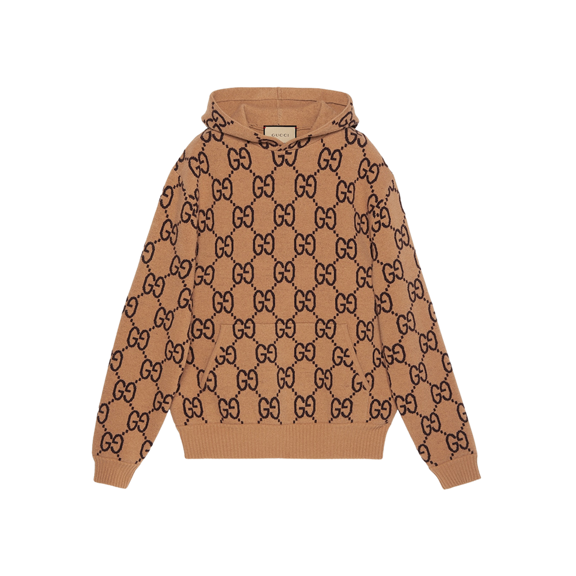 Gucci GG Wool Hooded Sweatshirt Camel Ebony 상세 이미지 1