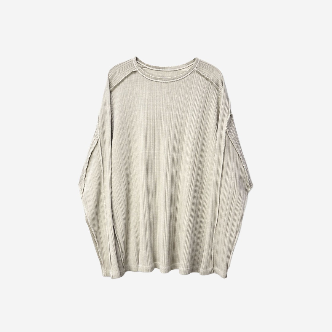 Ignota Core:8 Washed Long Sleeve T-Shirt Light Beige 상세 이미지 1