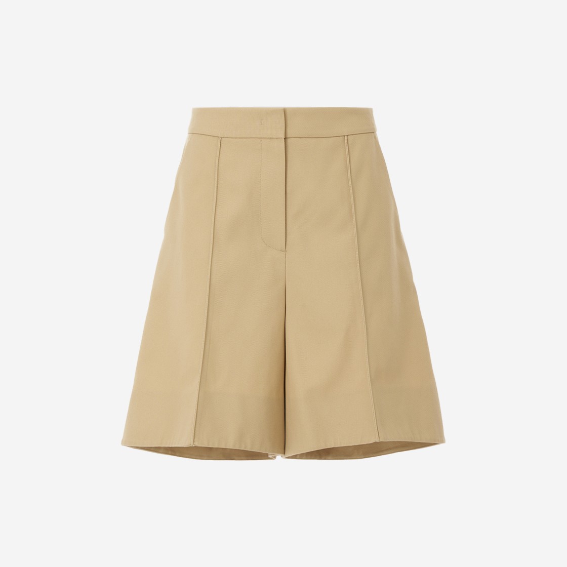 Recto Women Structured Drilled Cotton Shorts Beige 상세 이미지 1