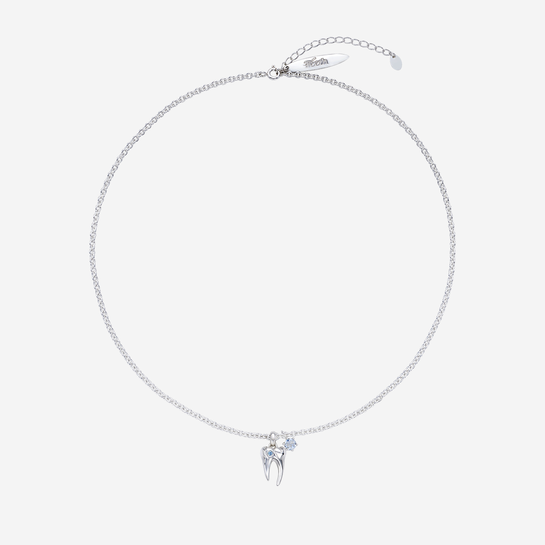 TEETH-N051 Teeth Tooth Gem Aquamarine Glossy